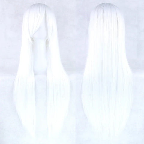 Soowee Long Synthetic Hair White Purple Cosplay Wigs Party Black Hair Straight Wig Hairpiece for Women