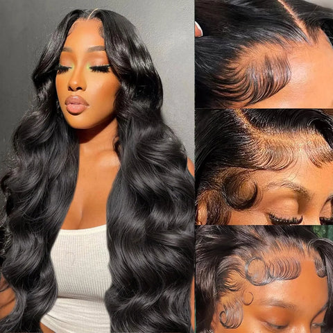 30 40 Inch 13x6 Body Wave Lace Front Wigs Human Hair Pre Plucked 210 Density 13x4 HD Transparent Lace Frontal Human Hair Wigs