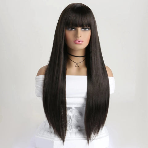 26 Inch Synthetic Colour Wig Long Straight Wig For Women Fashion Wig For Daily Halloween Costume Party Cosplay Christmas