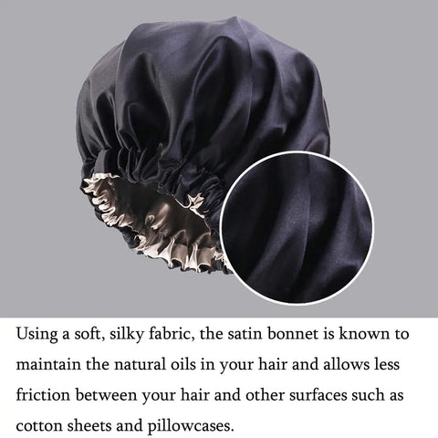 2in1 Double Layer for Winter Bonnet Satin Cheveux Nuit Night Hair Cap Women's Solid Sleeping Hat Sleep Care Nightcap Unisex