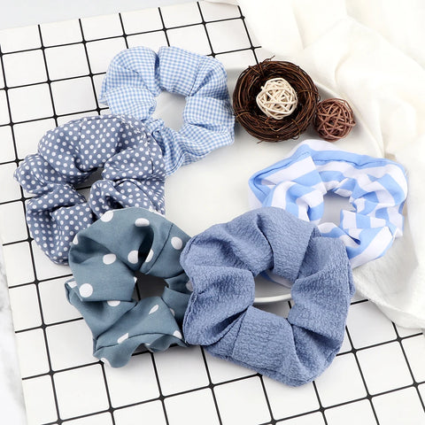 5Pcs/Lot Girl Pink Red Hair Band Accessories Fashion Large Hair Ties Solid Color Elastic Scrunchies For Women Ponytail Hairstyle