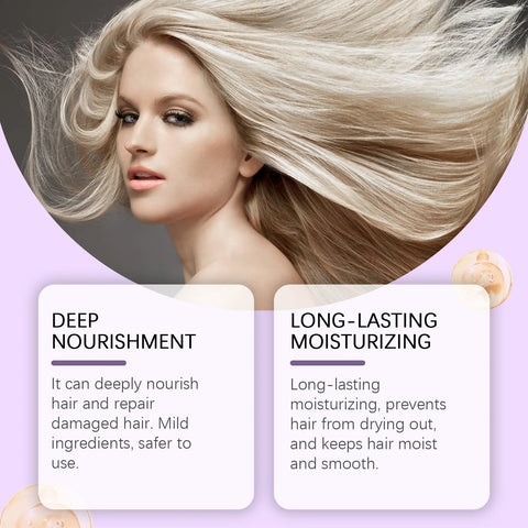 Violet Toning Hair Mask Deep Conditioning Purple Hair Mask Color Care Neutralize Brassiness Smooth & Shine Repair Damaged Hair