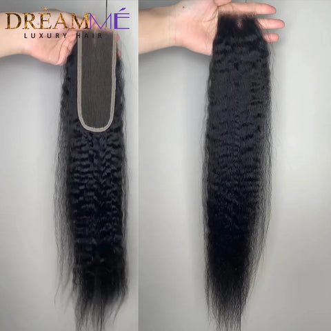 2x6 Kim K Kinky Straight Human Hair HD Lace Closure Only Melt Skins 2x6 Skinlike HD Lace Closure Brazilian Pre Plucked Hairline