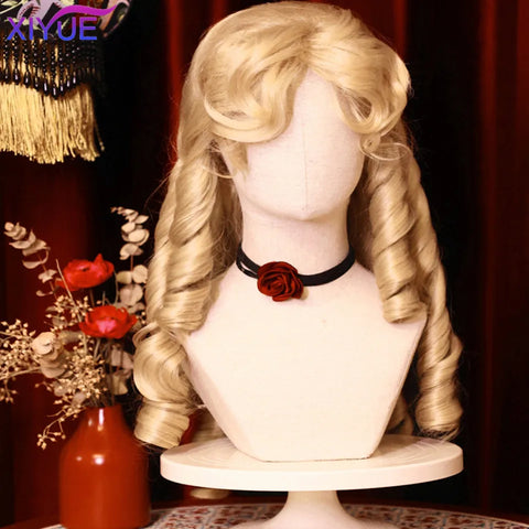 XIYUE Synthetic Long Straight Lolita Wig with Bang Red Ombre Black Cosplay Party Halloween Christmas Wavy Curly Harajuku Wig