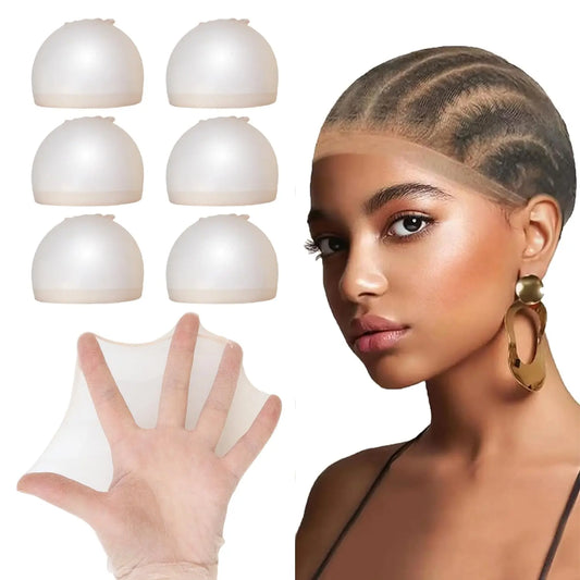 2/4/6/8/12/24pcs HD Wig Cap for Women Ultra-thin Invisible Brown Sheer Caps for Lace Front Wig Breathable