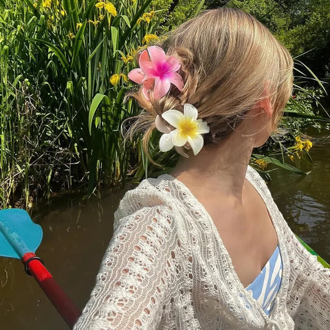 Sweet Flower Hair Claw Clips Large Claw for Thick/Thin Hairpins Women Girls Barrettes Beach Summer Hair Accessories Gifts