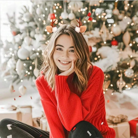 2pcs Christmas Reindeer Antlers Hair Clips Cute Deer Antlers Headbands Deer Ears Hairpins Christmas Hair Accessories