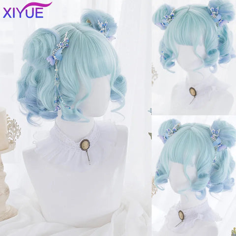 XIYUE Synthetic Long Straight Lolita Wig with Bang Red Ombre Black Cosplay Party Halloween Christmas Wavy Curly Harajuku Wig