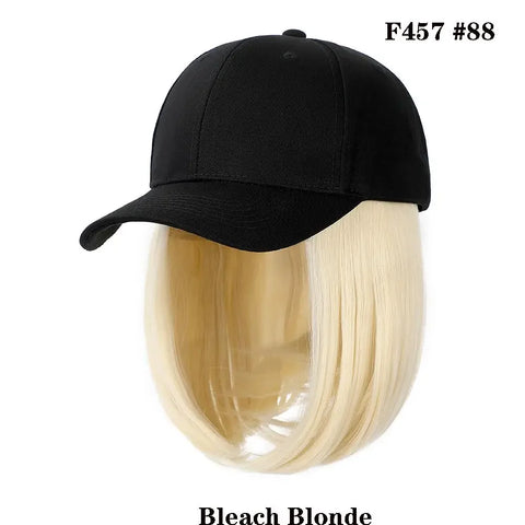Cap Synthetic Wig Hair Extensions Hair Wigs For Women Short Straight Bob  Adjustable Hip Hop Baseball Cap economic Vertical wigs