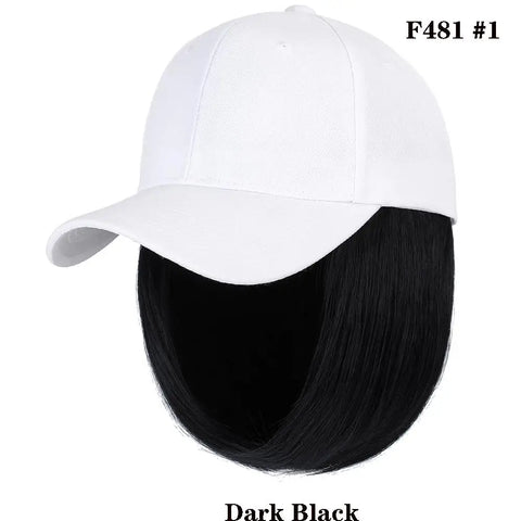 Cap Synthetic Wig Hair Extensions Hair Wigs For Women Short Straight Bob  Adjustable Hip Hop Baseball Cap economic Vertical wigs