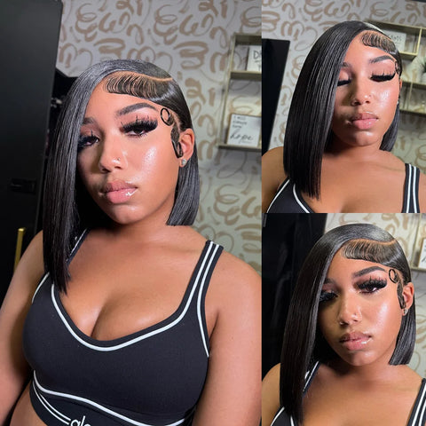 Straight Short Bob 13x4 13x6 Hd Lace Front Human Hair Wigs 4x4 5x5 Lace Closure Wig Brazilian Black Wig For Women Cheap On Sale