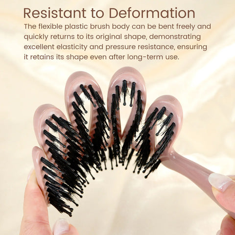 Vent Hair Brush with Black Bristles Scalp Massage Detangling Hair Styling Tool for Curly Straight Hair Men Women Daily Use