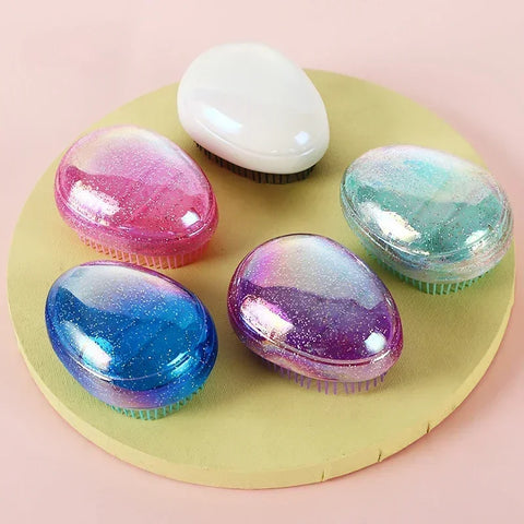 Mini Detangling Hair Brush Egg Round Shape Scalp Massage Hairbrush Tangled Hair Comb Salon Hairdress Hair Styling Comb Travel