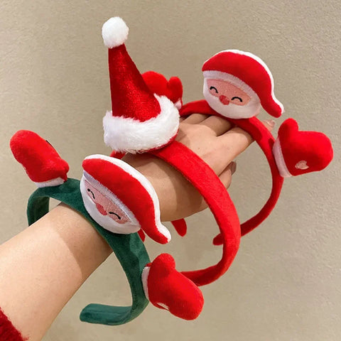Christmas Children's Plush Santa Hat Hair Accessories Women's Cute Christmas Cap Holiday Decorative Hair Clips
