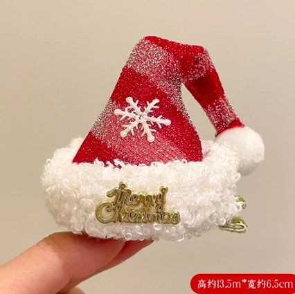 Christmas Hairpin Cute Christmas Hair Accessories Female Plush Bow Autumn And Winter Wash Christmas Hairband Jewelry