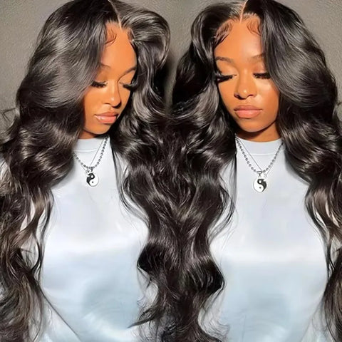 HD Transparent 13x6 Lace Front Human Hair Wigs Body Wave Wavy 30 Inch Pre Plucked Brazilian Body Wave Human Hair Frontal Wigs