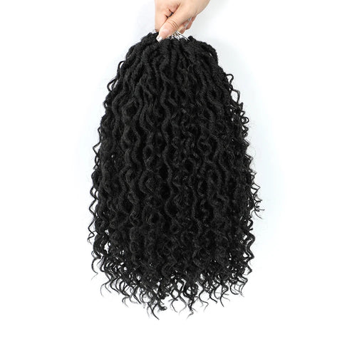 Faux Locs synthetic Crochet Hair 14 inch Pre Looped Goddess Locs Crochet Hair With Curly Ends Crochet Hair Extensions For Women