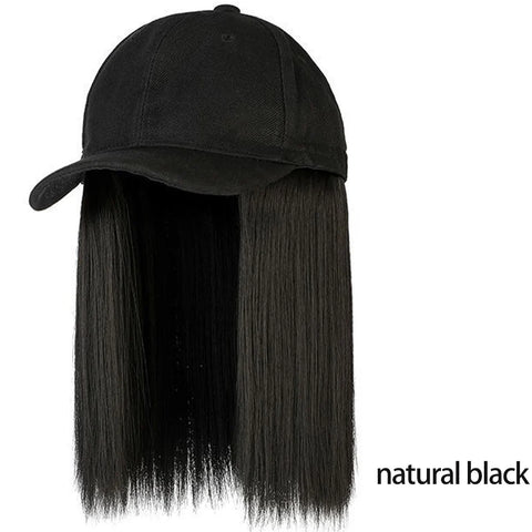Cap Synthetic Wig Hair Extensions Hair Wigs For Women Short Straight Bob  Adjustable Hip Hop Baseball Cap economic Vertical wigs