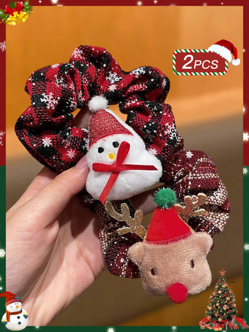 2pcs Ladies Cute Christmas Hair Accessories Hair Bands Party Celebration Roleplay Women's Hair Accessories Christmas Gifts