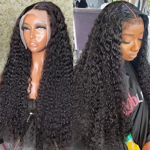 34 40 Inch 13x4 HD Transparent Deep Wave Lace Frontal Wig 210% Density 13x6 Water Curly Lace Front Human Hair Wigs For Women