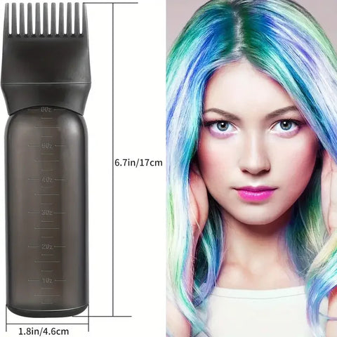 2pcs/set Applicator Bottle Shampoo Brush Scalp Massage Hair Brush Oil Applicator for Hair Care 3-in-1 Hair Treatment Tool