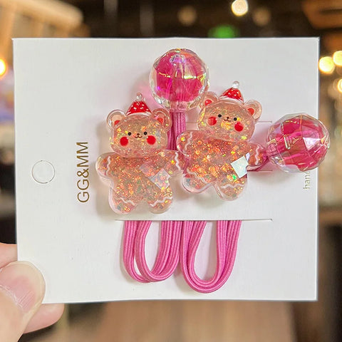 2 Pieces Cute Christmas Tree Princess Elastic Hair Bands Kids Hair Accessories Girls Hair Ropes Princess Headwear for Children