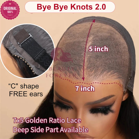 Beautyforever NEW Elastic Drawstring Glueless Human Hair Wig Yaki Straight 7x5 Bye Bye Knots Wear and Go Glueless Wig Raw Hair