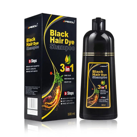 Meidu 3 In 1 Instant Coloring Shampoo Natural Black Color for Men Women Hair Dye Herbal Brown Purple Hair Dye Hair Dye Shampoo
