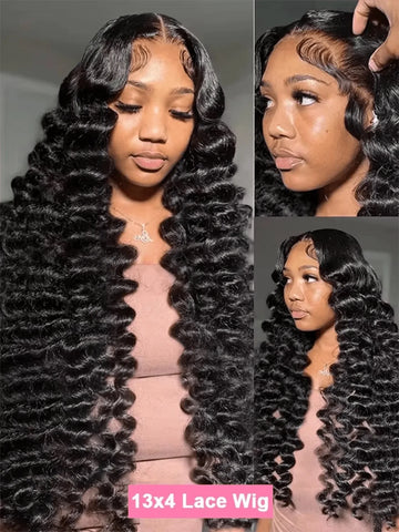 Loose Deep Wave Wig High Density 13x6 Hd Lace Frontal Wig 30 40 Inch Curly Lace Front Human Hair Black Women Brazilian Hair Wigs