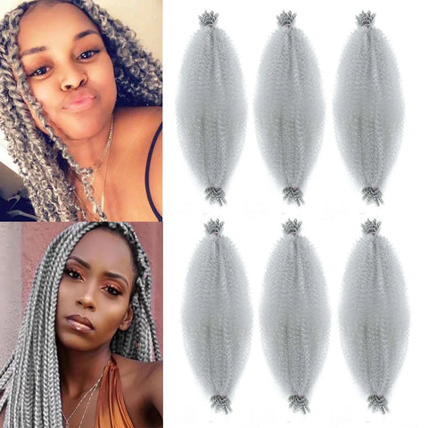 1/3/6 Packs Pre-Separated Springy Afro Twist Hair 12 Inch Synthetic Marley Twist Braiding Hair for Black Women