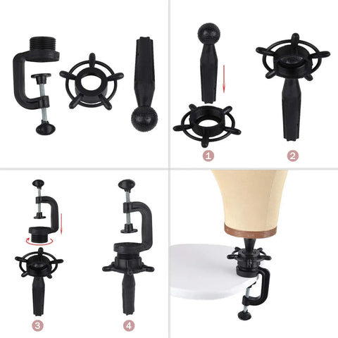 22 Inch Mannequin Head With Stand Canvas Head Wig Model With Mount Hole For DIY Wig Making