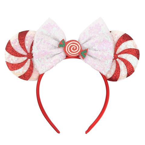 2024 New Christmas Mickey Minnie Mouse Headband Women Disney Ear Hairband Kids Xmas Party Hair Accessories Hot Festival Cosplay