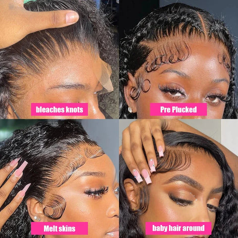 HD 13x6 Deep Curly Lace Front Wig 100% Human Hair Wigs 13x4 Loose Deep Wave 30 32 Inch Transpaent Lace Frontal Wig Pre Plucked