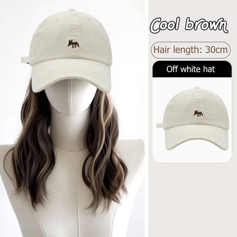 Synthetic12/16/18inch duckweave cap straight hair inward wig baseball capwater wave wig extensions ponytail daily Christmas