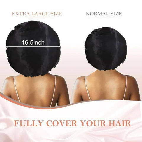 3Pcs Bonnet for Sleeping, Extra Satin Silk Bonnet for Sleeping Women with Tie Band for Curly Hair Jumbo Bonnet Braids Hair wrap
