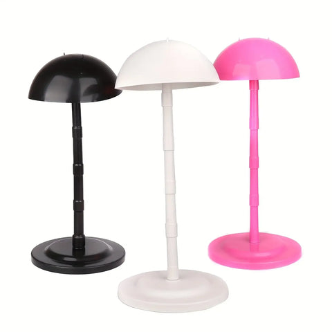 Adjustable Wig Hat Display Stand Portable Detachable Round-Top Mushroom Stand Holder For Styling Portable Dryers Hat Accessories