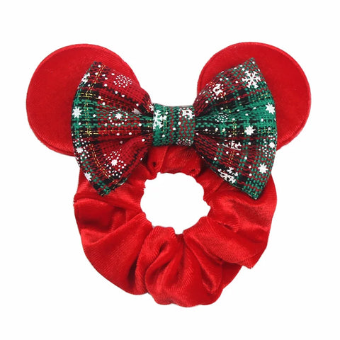Disney Christmas Day Scrunchies Haarband Vrouwen Elastische Paardenstaart Houder Meisjes Pailletten Strik Kids Haaraccessoires