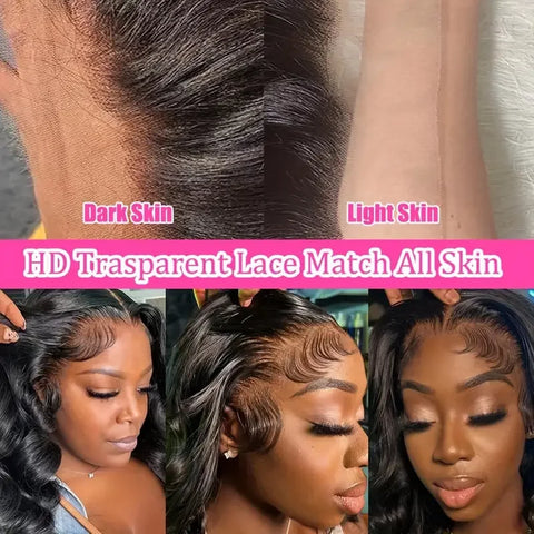 Hidden Strap Body Wave 360 HD Full Lace Front Wigs Human Hair Pre Plucked 12A Glueless Brazilian Virgin Wig With Drawstring