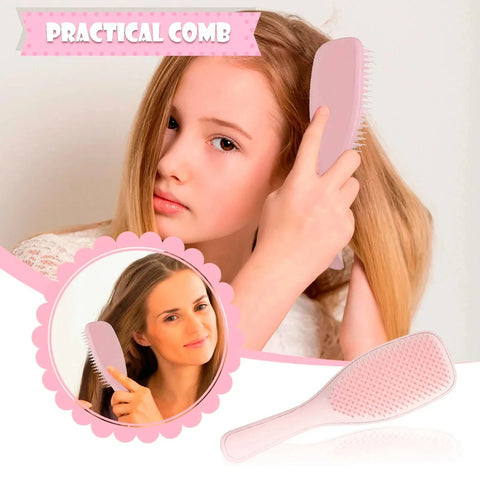 Detangling Scalp Massage Brush - For Curly Hair Styling & Care, Women's Smoothing Hairbrush Salon Tool