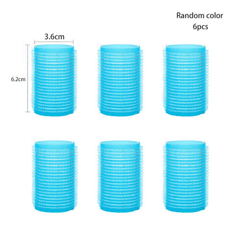 6pcs Self-Grip Hair Rollers Heatless Hair Curler No Heat Hair Bangs Volume Self-adhesive Hook&Loop DIY Hair Curler Styling Tools