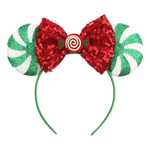2024 New Christmas Mickey Minnie Mouse Headband Women Disney Ear Hairband Kids Xmas Party Hair Accessories Hot Festival Cosplay