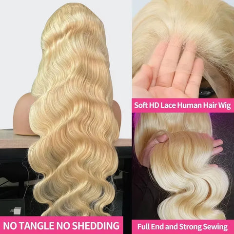 30 40 Inch 250 300% Density Blonde 613 Lace Front Wigs 13x6 HD Lace Wig Transparent Frontal 13X4 Bone Straight Human Hair Wigs