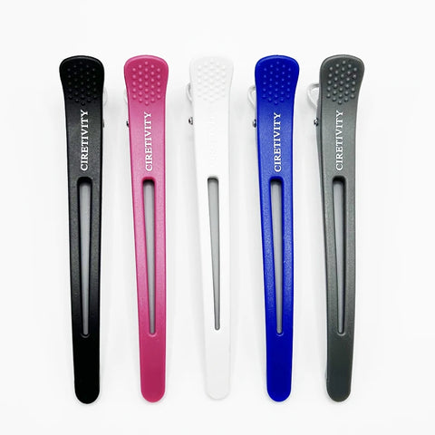 6Pcs Professional Hair Clips for Styling Sectioning Anti-Slip No-Trace Duck Billed Hair Clips with Silicone Band Salon and Home