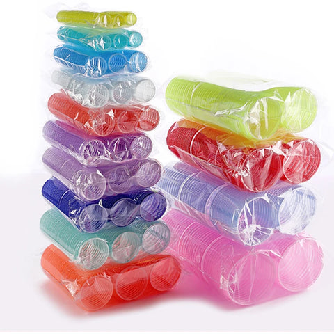 6pcs Self-Grip Hair Rollers Heatless Hair Curler No Heat Hair Bangs Volume Self-adhesive Hook&Loop DIY Hair Curler Styling Tools