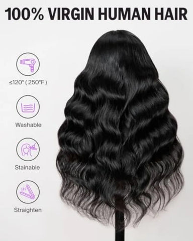 250% Density V Part Wig Human Hair Body Wave Upgrade Glueless Natural Color Wigs Human Hair With Elastic Drawstring for Women