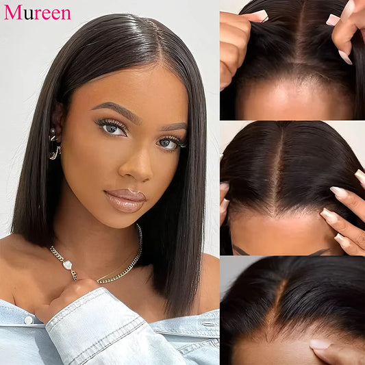 250% Density Straight Wear And Go Glueless Bob Wig For Women Ready To Go Human Hair Wigs 4x4 Lace Closure Wig Human Hair