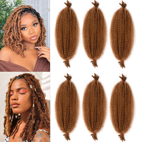 1/3/6 Packs Pre-Separated Springy Afro Twist Hair 12 Inch Synthetic Marley Twist Braiding Hair for Black Women