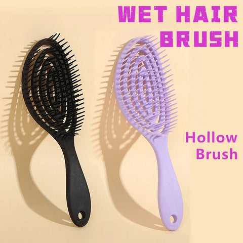 Massage Hair Comb Salon Wet Hair Brush Women Hairdressing Styling Hair Tools Anti Detangling HairBrush Wet Dry Dual Purpose Comb
