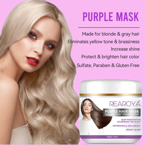 Hair Repairs Purple Hair Mask Biotin Collagen Keratin Treatment Hairs Conditioner Hair Care Essential Nourishing for Dry Damaged