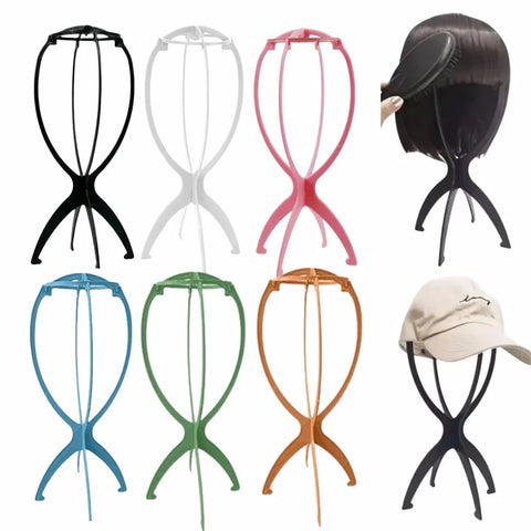 3pcs Stable Wig Stand Collapsible Hairpiece Holder For All Wigs and Hats Display Styling Tool for Haircut Training and Home Use